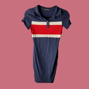 Women’s/juniors small Navy blue/red/white fashion nova dress
